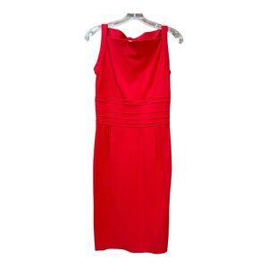 DVF Diane Von Furstenberg Kimmie Red Orange Bodycon Dress Strappy Midi Size 2 XS